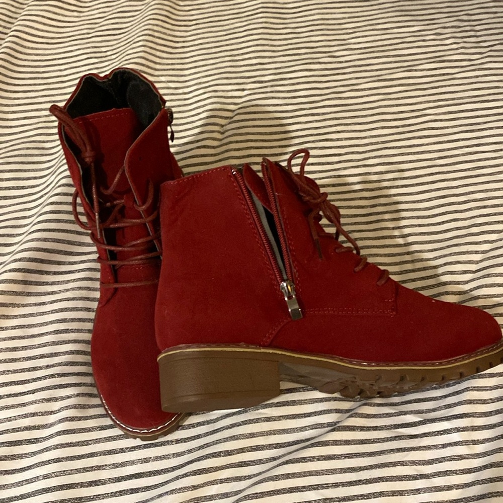 Burgundy boots